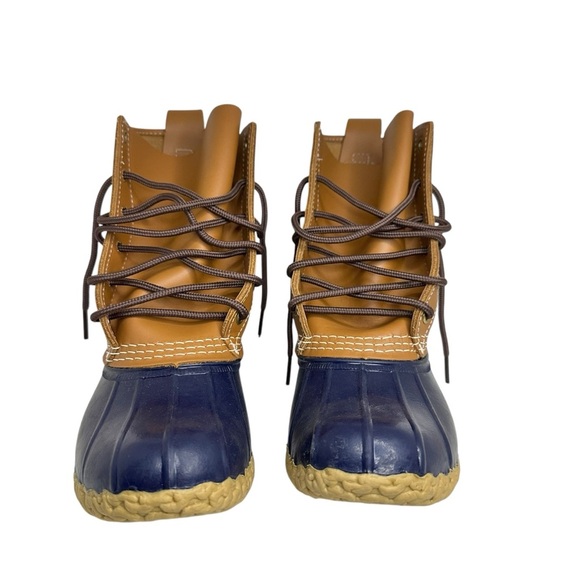 L.L. Bean Tan Navy Bean Boots Size 6 M - Picture 3 of 9